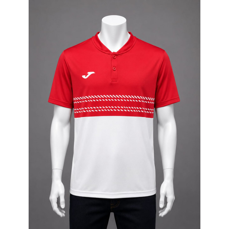 POLO JOMA  SMASH  BLANCO ROJO